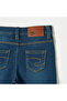 Solid Denim Shorts with Button Closure and Pockets - 5