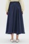 Navy Blue High Waist A-Line Midi Skirt - 8