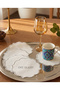 6 Linen Fabric Embroidered Coffee Side Cocktail Napkins & Coasters Serving Napkins - 4