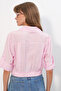 Women's Crop Oversize Shirt 20390 - Pink - 6