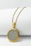 Gold Color Ayetel Kürsi & Nazar Verse 60 cm Accordion Chain Stainless Steel Necklace
