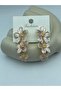 Pink triple flower dangle earrings - 26vipk37 - 2
