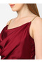 Maroon Chain Strap Maxi Dress with Cowl Neck - 3