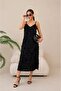 Strappy V-Neck Sleeveless Cutout Floral Pattern Lined Midi Dress 24024 - 5