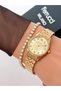 Steel Strap Numerical Model 2 Year Warranty 3 Atm Waterproof Women's Wristwatch + Bracelet Gift