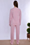 Adjustable Waist Elastic Cotton Maternity Pajama Set Effortt - Pink - 5