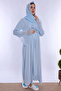 Adjustable Waist Elastic and Breastfeeding Feature Pregnancy and Maternity Set with Hijab, 5 Pieces Effortt - Blue - 6