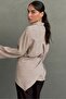 Brown Scarf Detailed Square Patterned Women's Shirt Mg2783 - 3