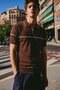Men's Striped Cotton Coffee Polo Collar T-Shirt
