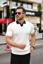 Men's Collar Detailed Patterned Textured Knitwear T-Shirt