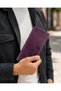 Women's Genuine Crazy Leather Long Wallet with Phone Compartment and Card Holder in Purple - 2