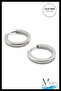 12mm Surgical Steel Sectioned Bar Tarnish Resistant Hoop Earrings Silver Color Non-Allergic - 2