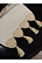 Runner Tablecloth Plaid Fabric Knitted Lace Tasseled Cream Brown 40X100 cm - 5