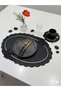 2 Pieces of Double-Sided Usable Faux Leather Embroidered American Service Plate Mat and Coaster