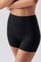 Women's Black Color High Waist Seamless Gathering Corset Shorts - 2