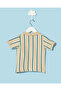 Infant Boys Beige Striped Polo Shirt - 4