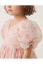 Girls Pink Floral Chiffon Dress With Belt - 2