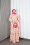 Women's Modal Fabric Floral Patterned Hijab Half Placket Buttoned Summer Dress Powder Hnt2130 - 3