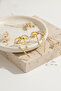 Yellow Color Hammered Texture Bow Design Earrings Women's Brass Jewelry - 6