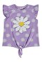 Daisy Patterned T-Shirt for 6-9 Years Old - Lilac