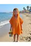 Cotton Muslin Orange Girls Boys Hooded Baby Children Poncho Pool Sea Beach Towel Bathrobe (2-4)Years Old - 2