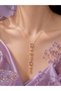 Lavinya Pink Stone Y Necklace (Gold Color) - 2