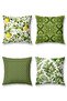 Lemon Flowers Patterned 4-Piece Throw Pillow Cover Set - 3