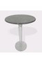 Luxury Gray Round Marble Table with Acrylic Pedestal Base - 36x36x54 cm, 10mm Marble Thickness, ET025