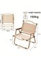 Portable Folding Camping Chair with Wooden Armrests Lightweight Outdoor Chair for Desert Camping Beach BBQ Garden Fishing - 6