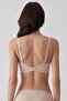 Egyptian Women's 2-Piece Economical Pack Non-Padded Gathering Micro Bra Set D Cup Option Black-Tan - 4
