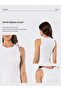 Women's sleeveless ribbed tank top, 95% cotton, 5% elastane - 5