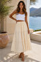 Women's 100% Cotton Lined Elastic Waist Skirt with Lacing - 3