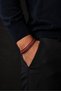 Men's and Women's Red Copper Bracelet with Leather Strips on Top, Steel Chain, Magnetic Model, Pure Copper Bracelet - 2