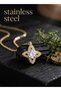 316L Steel Gold Color Clover Model Steel Necklace