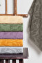 6-Piece Leaf Patterned 100% Cotton Towels |   Hand-Face Kitchen and Bathroom Towel |   High Absorbency and Fast Drying |   40X65 cm - 2