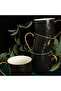 Stone Lain Florian Modern Porcelain 16 Piece Dinnerware Set, Plates and Bowls Set, Dish set for 4, Black And Golden Rim - 2