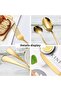 24 Pcs Silverware Flatware Set With Stand, Stainless Steel Cutlery Set, Mirror Polished Utensils for 6 (Gold)