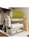 Dish Drainer Rack, 3 Tier Dish Drainer with Drip Tray and Drainer Mat with Utensil Holder – Space-Saving Countertop Dish Rack for Drying Plates, Bowls, Cups, and Cutlery(White) - 6