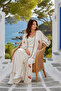 Women's Premium Ecru Linen Embroidered Kimono Pants Summer Set (36-46) - 2