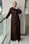 Double-Breasted Collar, One-Side Pleated Evening Dress