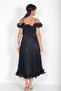 Women's Chiffon Fabric Flounce Detailed Lined Midi Dress - 4