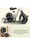 3-in-1 Convertible Kids Smart Tricycle Bicycle Balance Bike for Toddlers with Light, Music and Foldable Training Wheels - 5