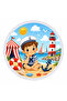 Little Sailor 150 cm Round Children's Beach Towel with Sailor and Lighthouse Theme - 3
