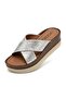Voga Cross-Strapped Wedge Heel Women's Slippers - 3