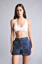 Quick-Drying Regular Fit Elastic Waist Patterned Navy Blue Short Swim Trunks T5232Az26Sm - 2
