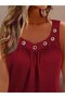 Women's Strappy Geometric Collar Bird Eye Detailed Viscose Blouse - 2