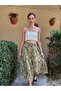 Valerie Chiffon Flared Lined Long Skirt Women's Linden Color - 2