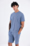 Waffle Textured Embroidery Logo Detailed Oversize Men's T-Shirt - 2