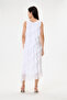 White Italian Layered Lined Zero Sleeve Silk Dress 38 - 42 Size - 5
