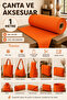 Orange Gabardine Fabric, Suitable for Making Bags, Canvas, Punchwork, Embroidery, Curtains, Tarpaulin, and Sunshades. Width: 170cm - 3